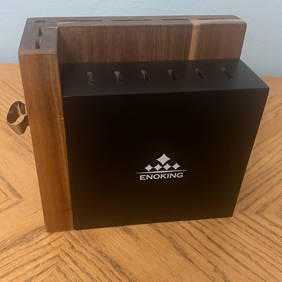 Natural Hardwood Knife Block Wooden Counter Storage 14 Slots Spaces - Picture 1 of 10